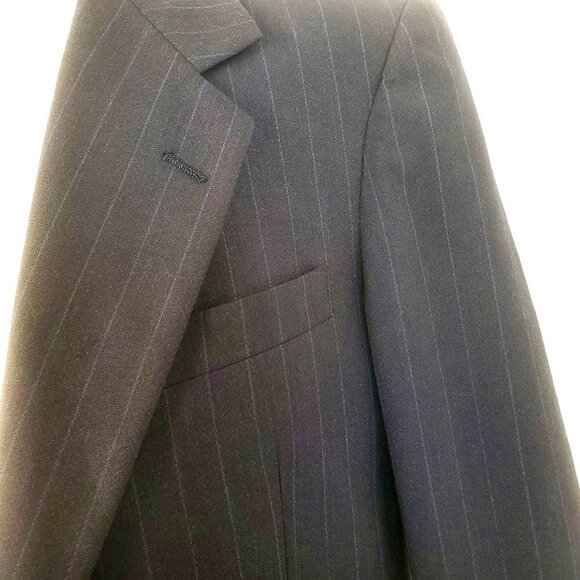 Vintage Ninno Cerutti Bullocks 2 Button Sport Coat Wool Blue Pin Stripe Mens 44R - Picture 4 of 12